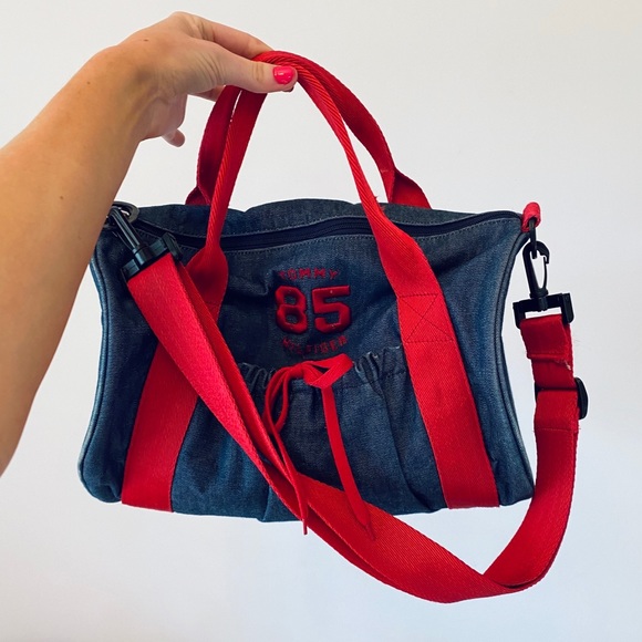 Tommy Hilfiger Handbags - Tommy Hilfiger Mini Duffle Bag | Demin Red Straps